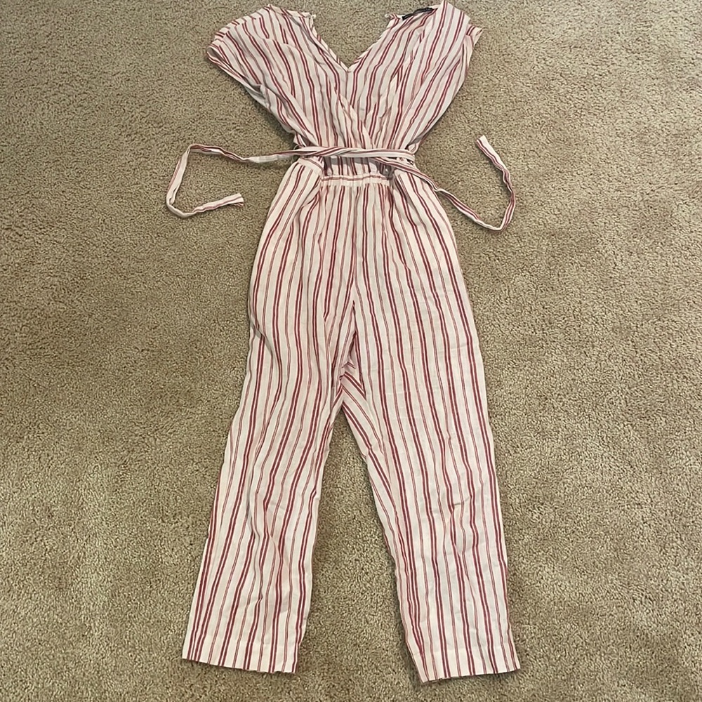 Abercrombie Jumpsuit red and white stripes